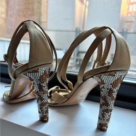 VALENTINO GARAVANI Satin Crystal Embellished Heeled Sandals - Picture 4 of 9